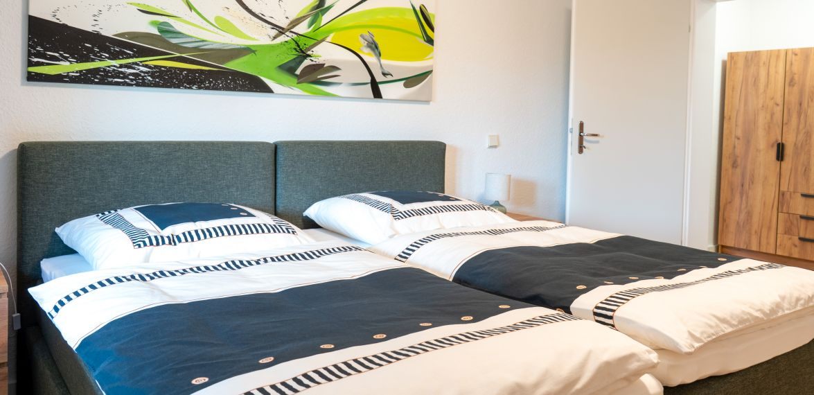 Schlafzimmer der Ferienwohnung Lindlar mit Doppelbett